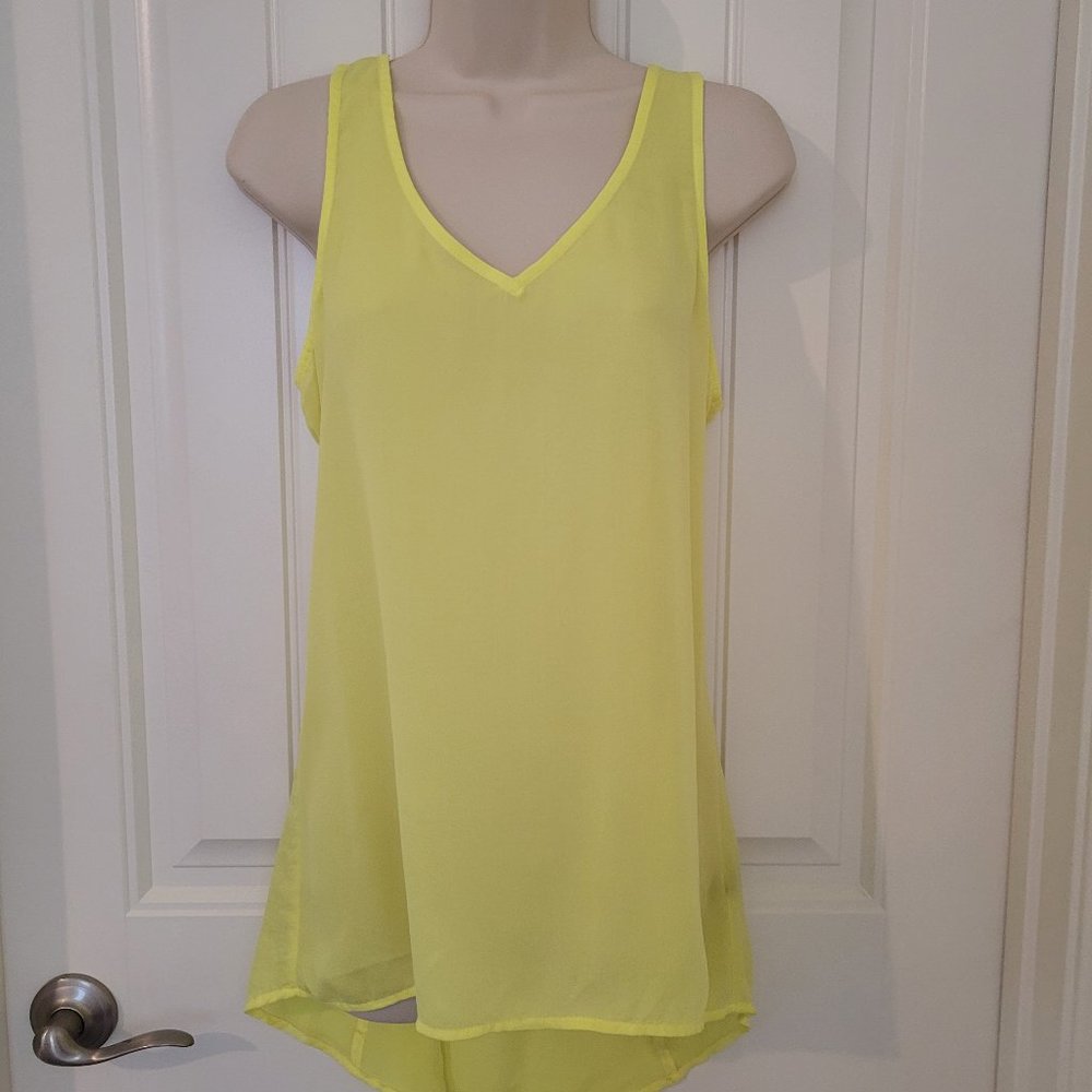 Express High/Low Lemon V-Neck V-Back Tank